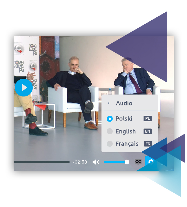 Transmisja z opcją wyboru języka z eventów online z tłumaczeniem symultanicznym